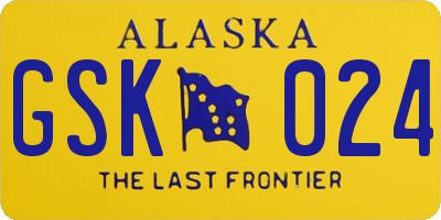 AK license plate GSK024