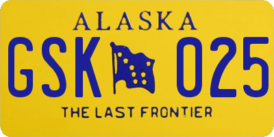 AK license plate GSK025