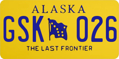 AK license plate GSK026