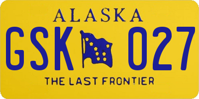 AK license plate GSK027