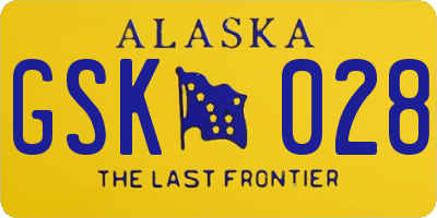 AK license plate GSK028