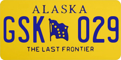 AK license plate GSK029