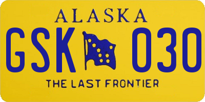 AK license plate GSK030