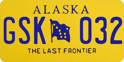 AK license plate GSK032