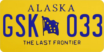 AK license plate GSK033