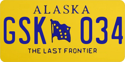 AK license plate GSK034