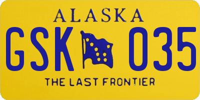 AK license plate GSK035