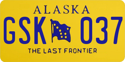 AK license plate GSK037