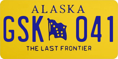 AK license plate GSK041