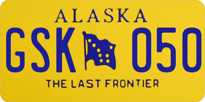 AK license plate GSK050