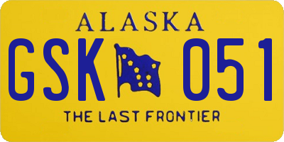 AK license plate GSK051