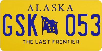 AK license plate GSK053