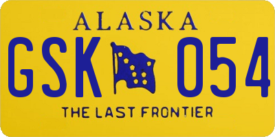 AK license plate GSK054