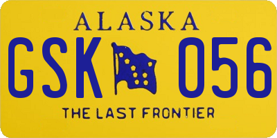 AK license plate GSK056