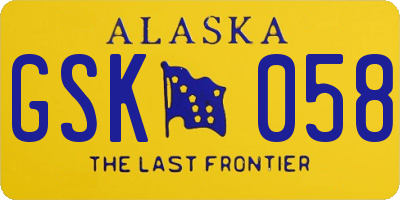 AK license plate GSK058