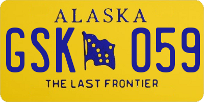 AK license plate GSK059