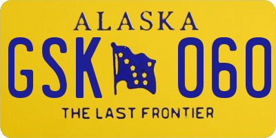 AK license plate GSK060