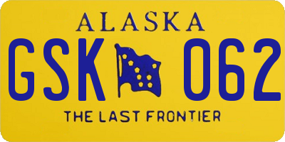 AK license plate GSK062