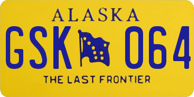 AK license plate GSK064