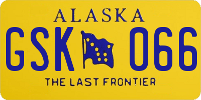 AK license plate GSK066