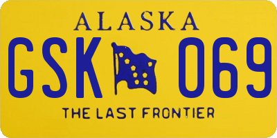 AK license plate GSK069