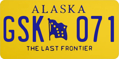 AK license plate GSK071