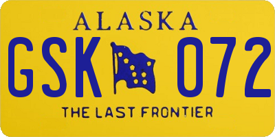 AK license plate GSK072