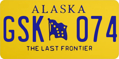 AK license plate GSK074