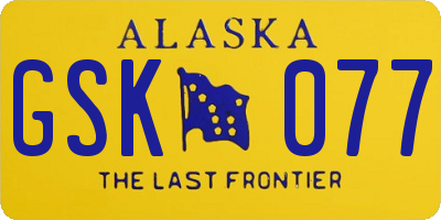 AK license plate GSK077