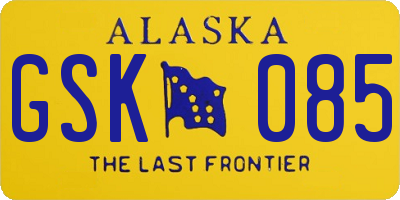 AK license plate GSK085