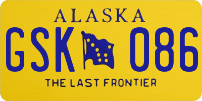 AK license plate GSK086