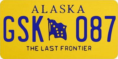 AK license plate GSK087