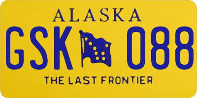 AK license plate GSK088