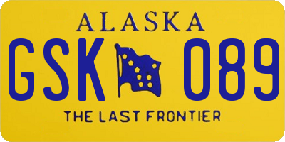 AK license plate GSK089