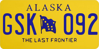 AK license plate GSK092