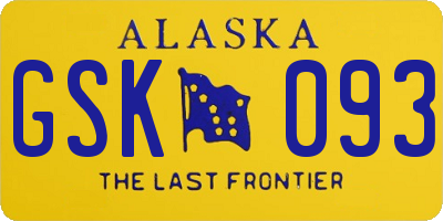 AK license plate GSK093