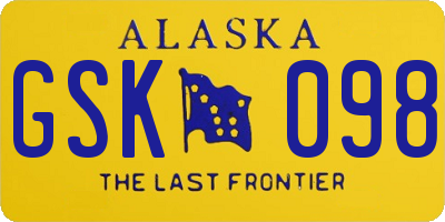 AK license plate GSK098