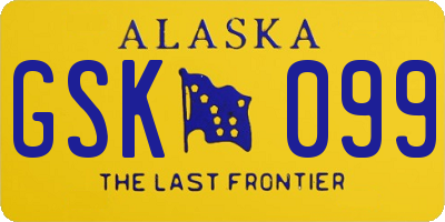 AK license plate GSK099