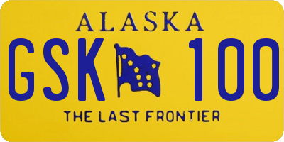 AK license plate GSK100