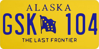 AK license plate GSK104