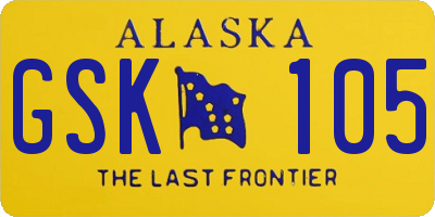 AK license plate GSK105