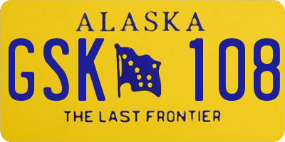 AK license plate GSK108