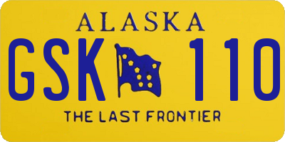 AK license plate GSK110