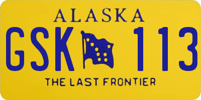 AK license plate GSK113