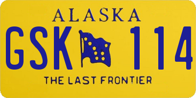 AK license plate GSK114