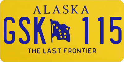 AK license plate GSK115