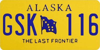 AK license plate GSK116