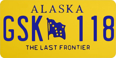 AK license plate GSK118