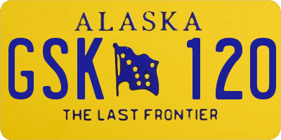 AK license plate GSK120