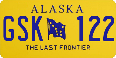 AK license plate GSK122